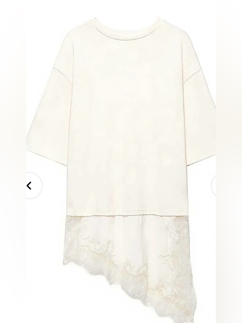 Asymmetrical Lace Hem T - Shirt